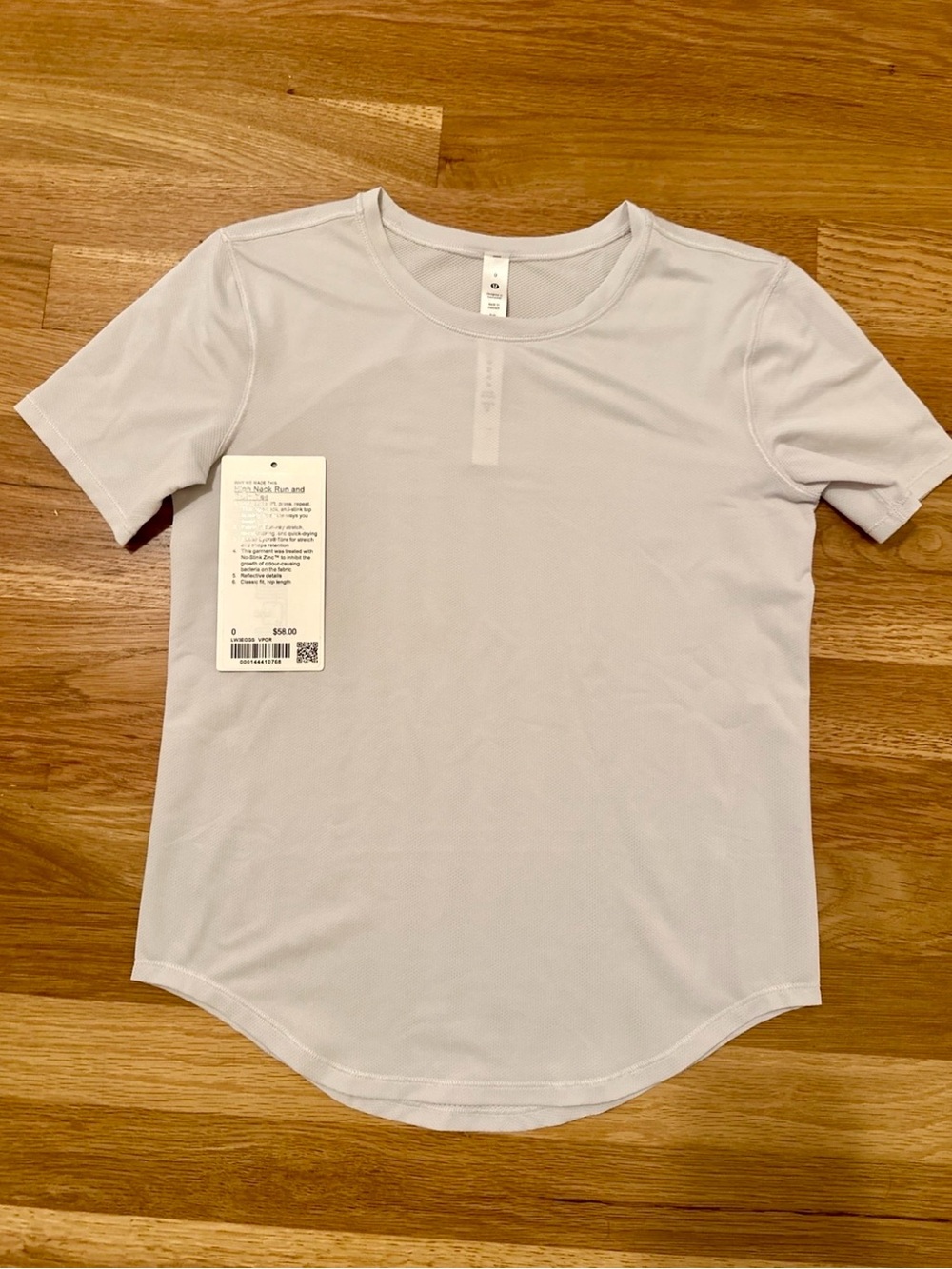 Lululemon High Neck Run and Train Tee Athletic Tee-Woman’s size 0-Grey Vapor